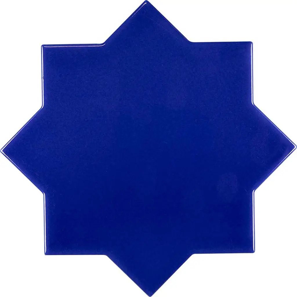 Cobalt Blue 5x5 Glossy Star Ceramic Tile (27 pack, 5.37 sq ft/case) by Apollo Tile