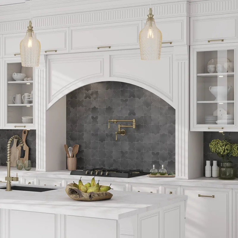 Black 5x5 Matte Cross Ceramic Tile (27 pack, 5.37 sq ft/case) by Apollo Tile