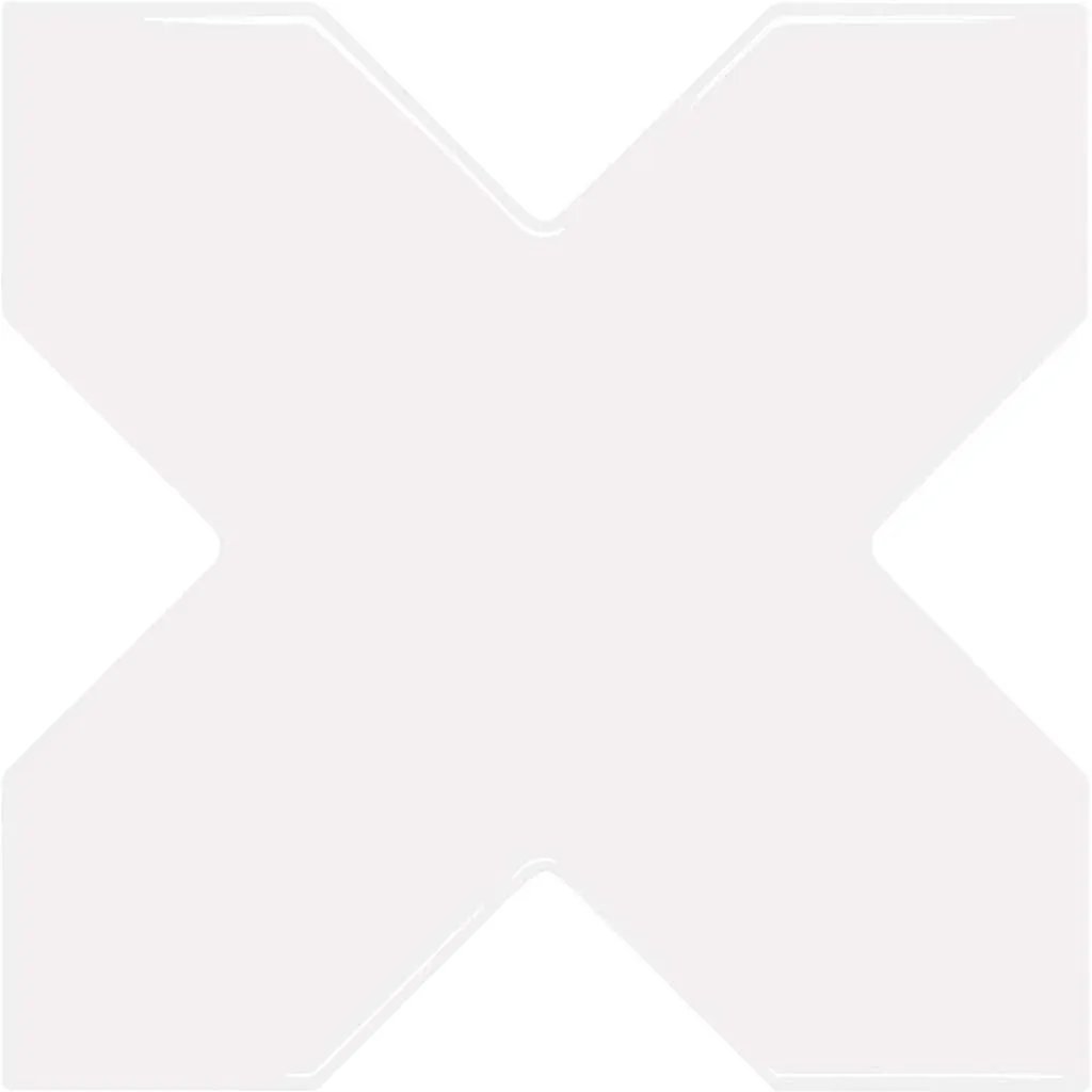Pearl White 5x5 Glossy Cross Ceramic Tile (27 pack, 5.37 sq ft/case) by Apollo Tile