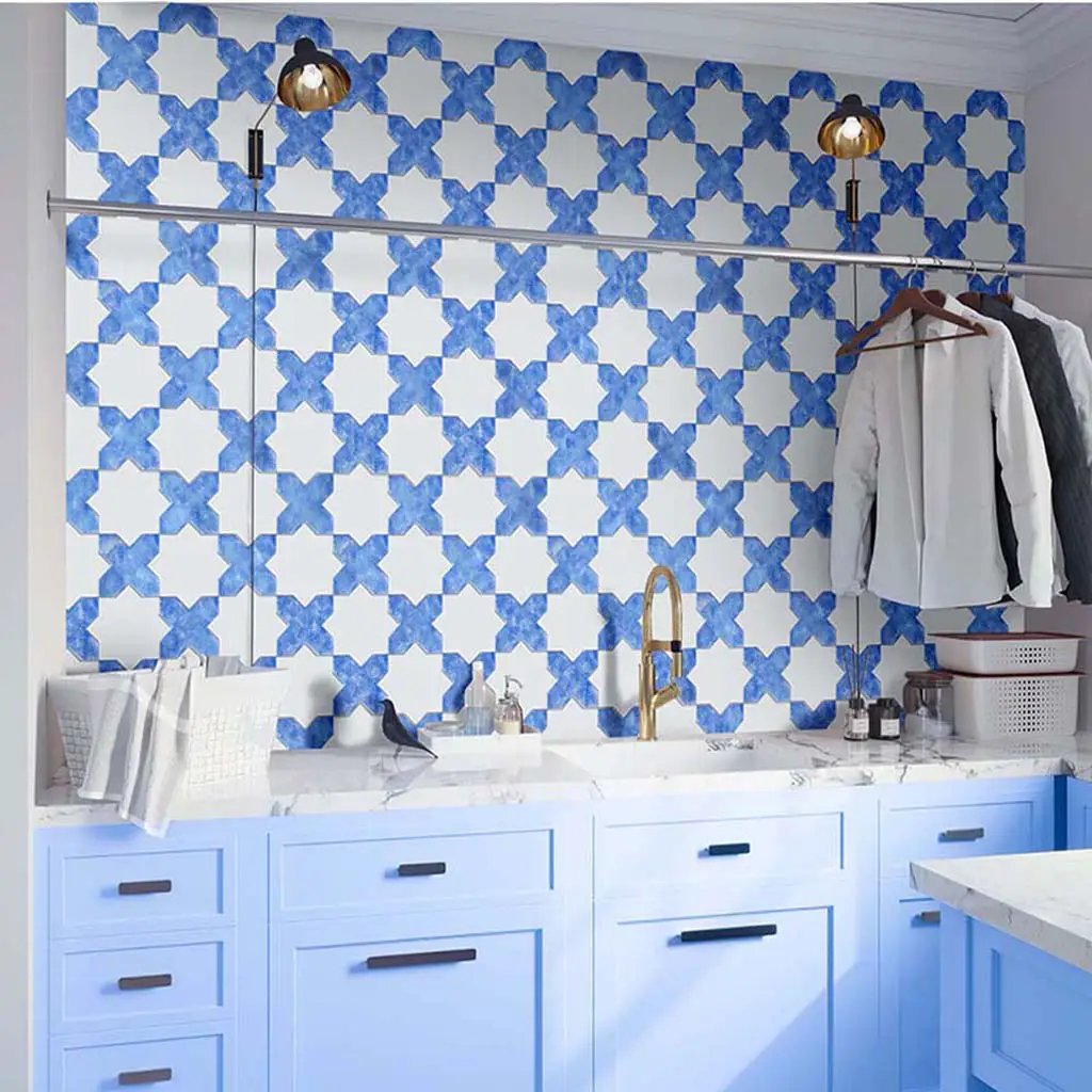 Cornflower Blue 5x5 Matte Cross Ceramic Tile (27 pack, 5.37 sq ft/case) by Apollo Tile