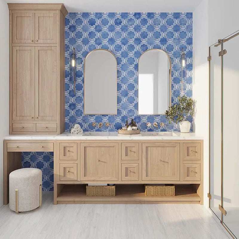 Cornflower Blue 5x5 Matte Star Ceramic Tile (27 pack, 5.37 sq ft/case) by Apollo Tile