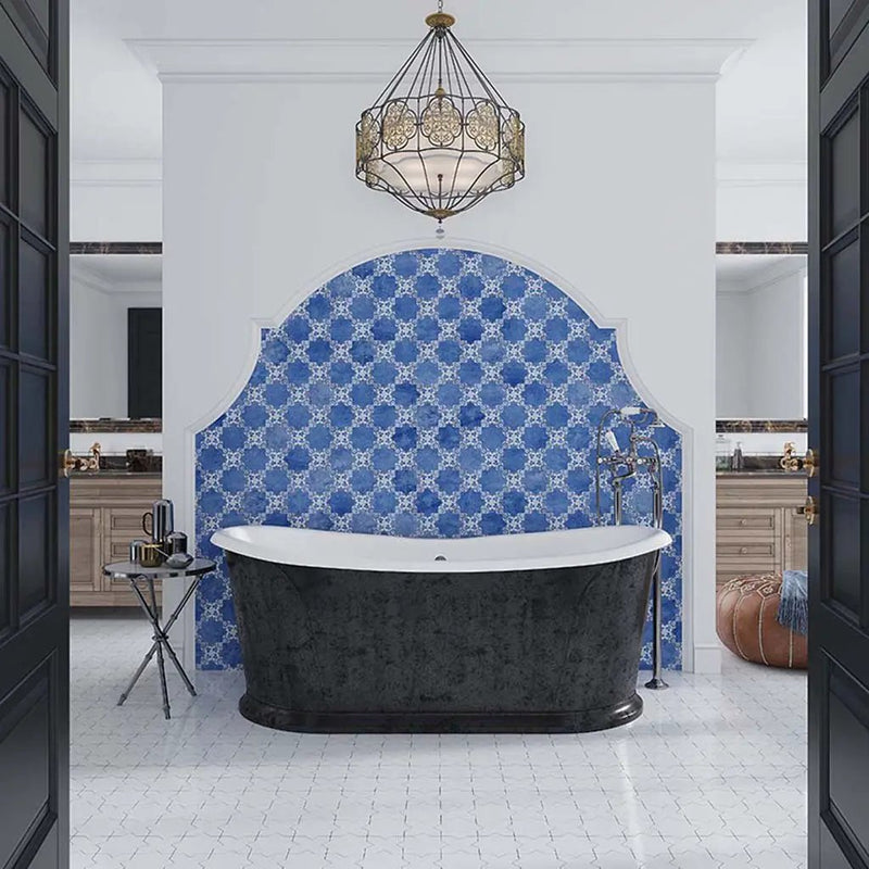 Cornflower Blue 5x5 Matte Star Ceramic Tile (27 pack, 5.37 sq ft/case) by Apollo Tile