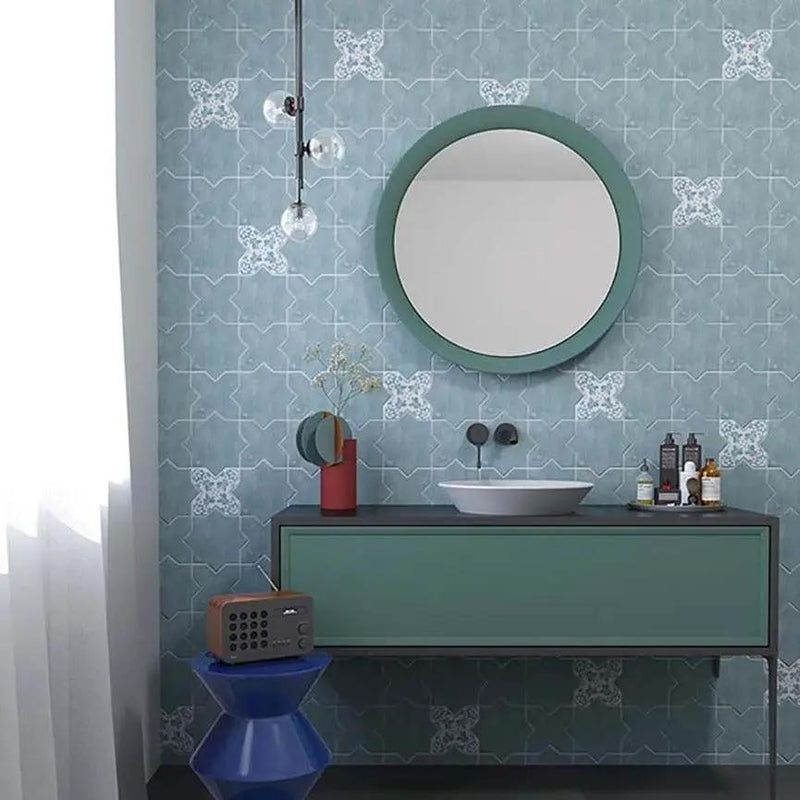 Pistachio Green 5x5 Matte Star Ceramic Tile (27 pack, 5.37 sq ft/case) by Apollo Tile