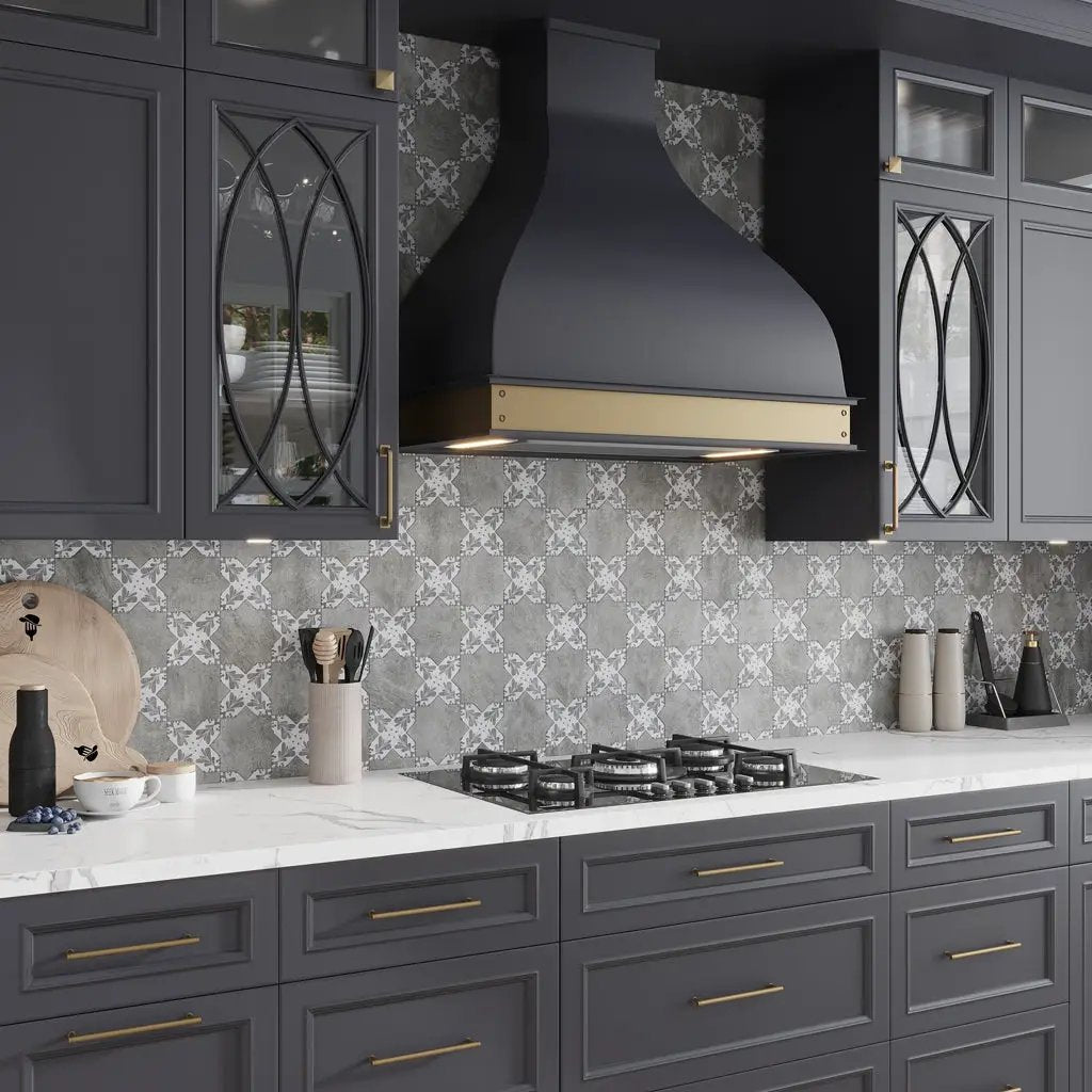 Light Gray 5x5 Matte Ceramic Cross Deco Tile (27 pack, 5.37 sq ft/case) by Apollo Tile