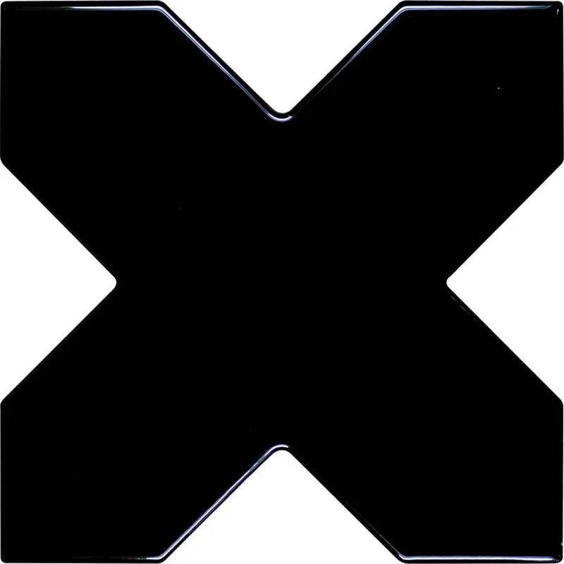 Black 5x5 Glossy Cross Ceramic Tile (27 pack, 5.37 sq ft/case) by Apollo Tile