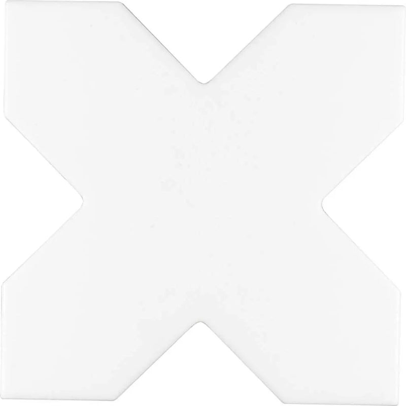 White 5x5 Matte Cross Ceramic Tile (27 pack, 5.37 sq ft/case) by Apollo Tile