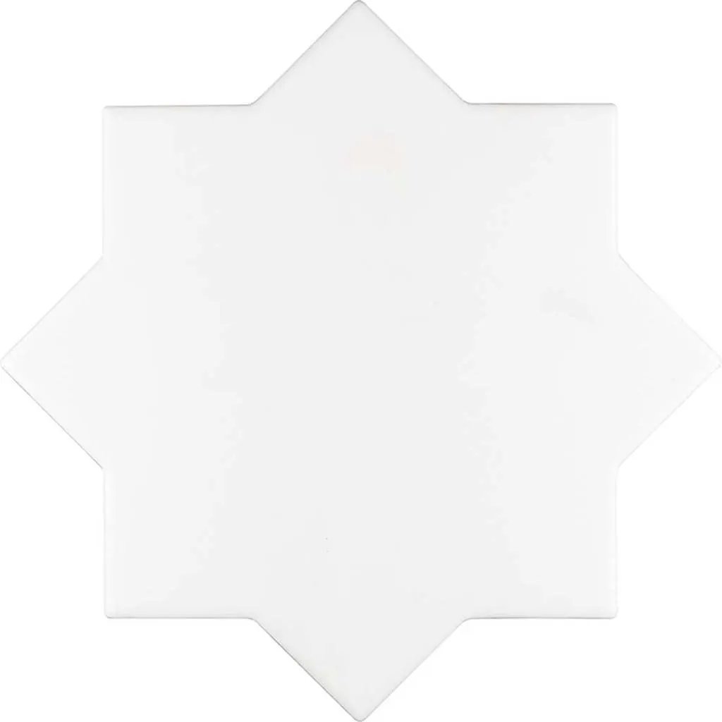 White 5x5 Matte Star Ceramic Tile (27 pack, 5.37 sq ft/case) by Apollo Tile