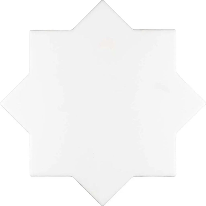 White 5x5 Matte Star Ceramic Tile (27 pack, 5.37 sq ft/case) by Apollo Tile