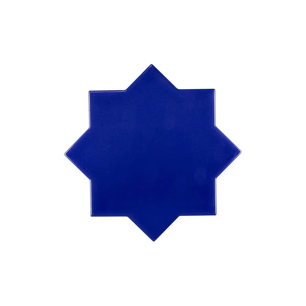 Cobalt Blue 5x5 Glossy Star Ceramic Tile (27 pack, 5.37 sq ft/case) by Apollo Tile
