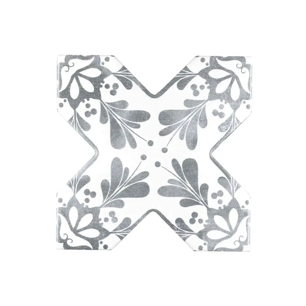 Light Gray 5x5 Matte Ceramic Cross Deco Tile (27 pack, 5.37 sq ft/case) by Apollo Tile