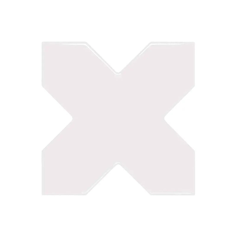 Pearl White 5x5 Glossy Cross Ceramic Tile (27 pack, 5.37 sq ft/case) by Apollo Tile
