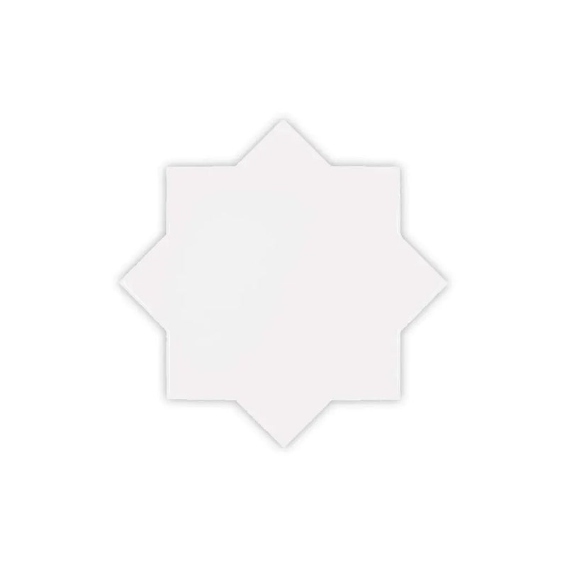 Pearl White 5x5 Glossy Star Ceramic Tile (27 pack, 5.37 sq ft/case) by Apollo Tile