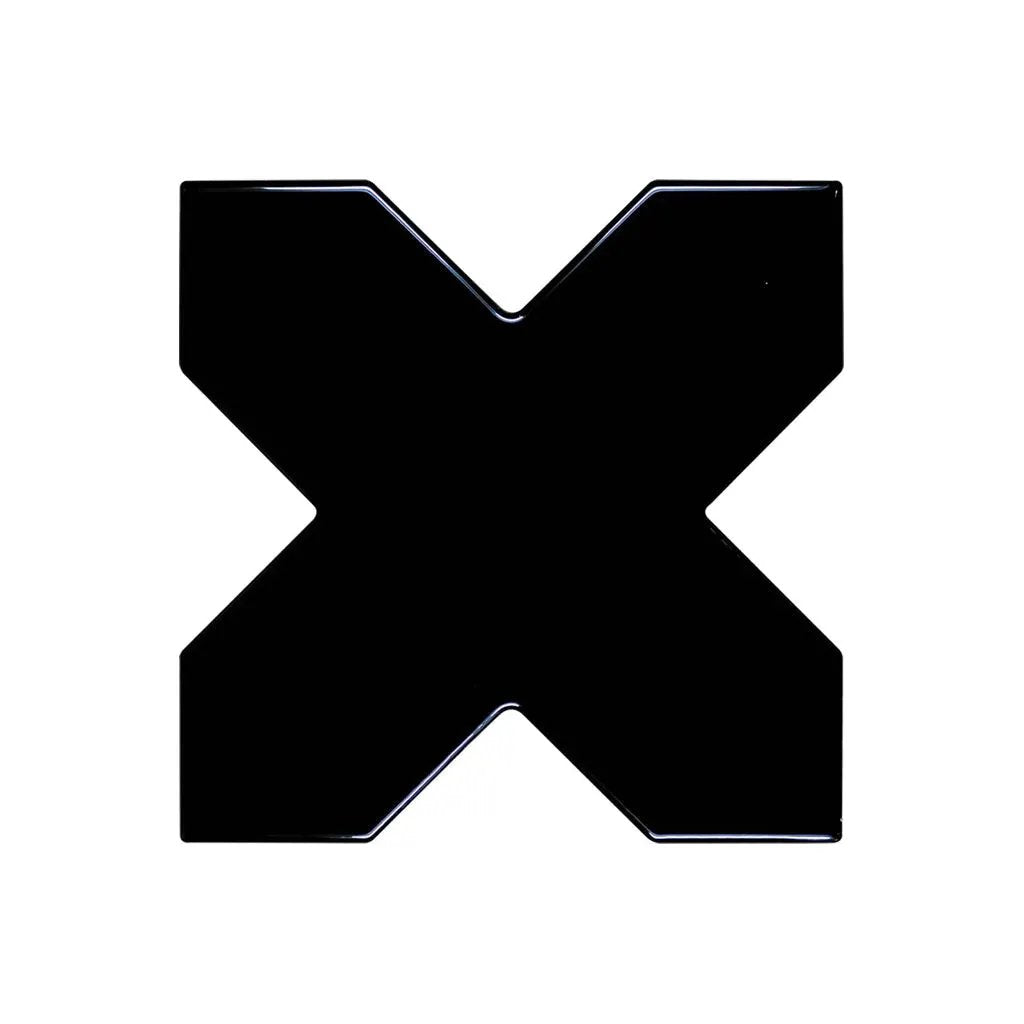Black 5x5 Glossy Cross Ceramic Tile (27 pack, 5.37 sq ft/case) by Apollo Tile