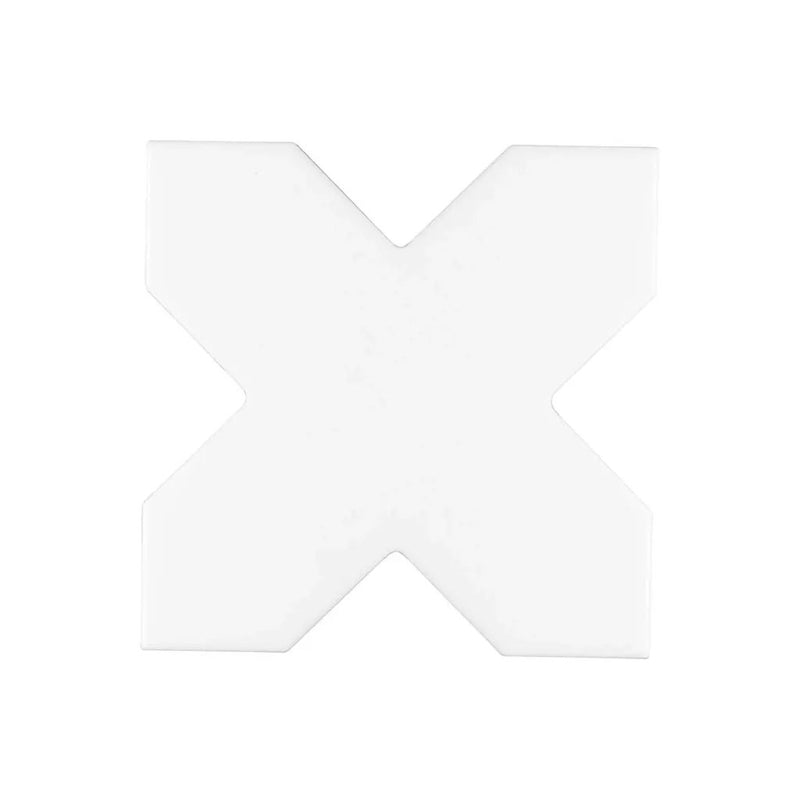 White 5x5 Matte Cross Ceramic Tile (27 pack, 5.37 sq ft/case) by Apollo Tile