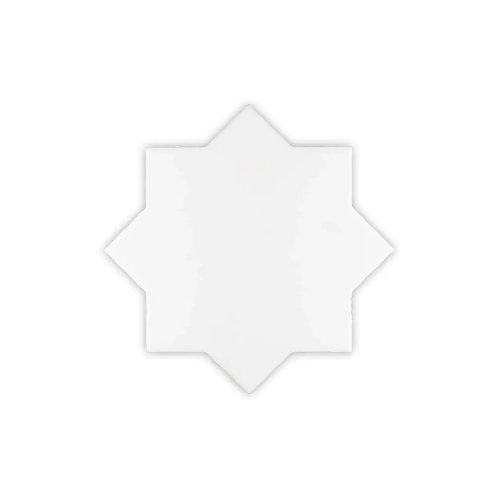 White 5x5 Matte Star Ceramic Tile (27 pack, 5.37 sq ft/case) by Apollo Tile