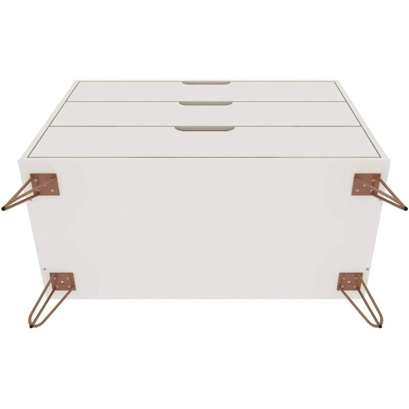 Modern Scandinavian Style Bedroom 3-Drawer Dresser in Off-White Finish by HomePacific