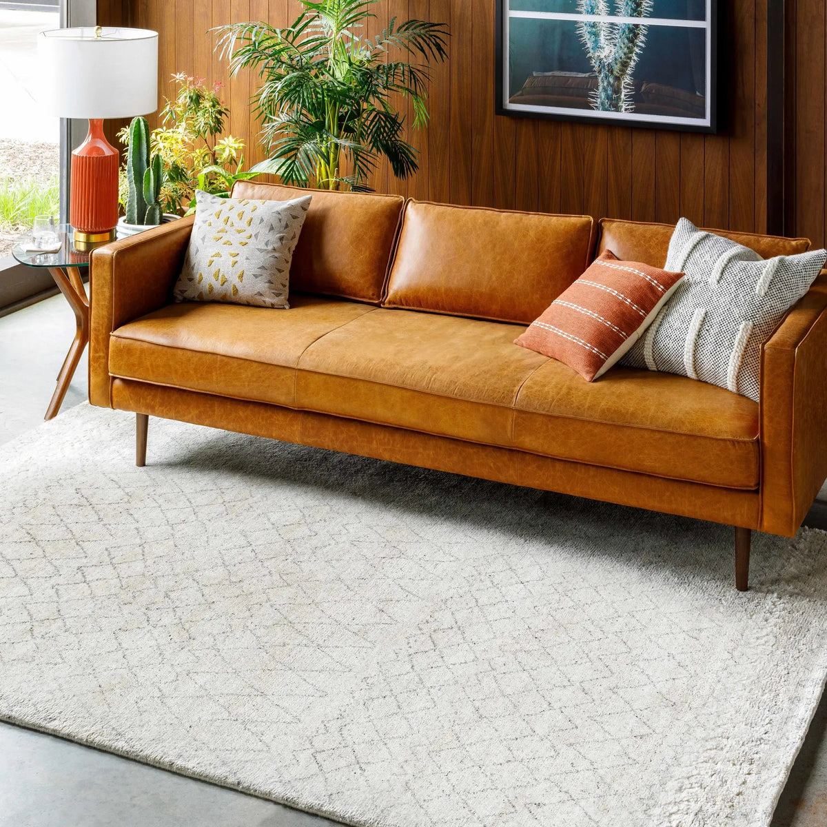Mozon Handmade Faux Silk Area Rug - Clearance, installed in a room 2