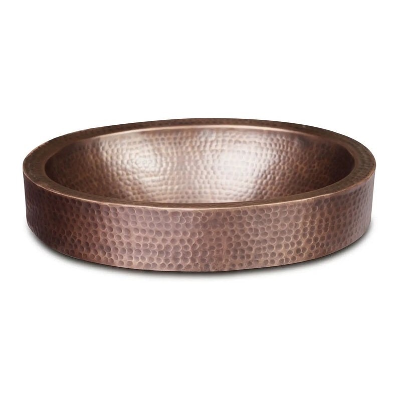 Oval Hammered Copper Bathroom Sink Drop-in or Vessel by HomePacific