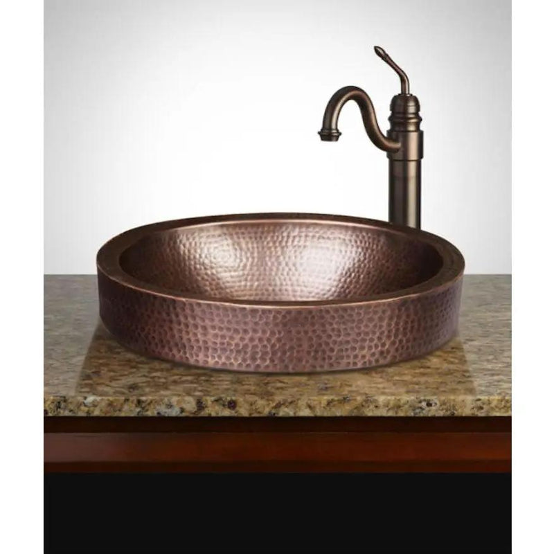 Oval Hammered Copper Bathroom Sink Drop-in or Vessel by HomePacific