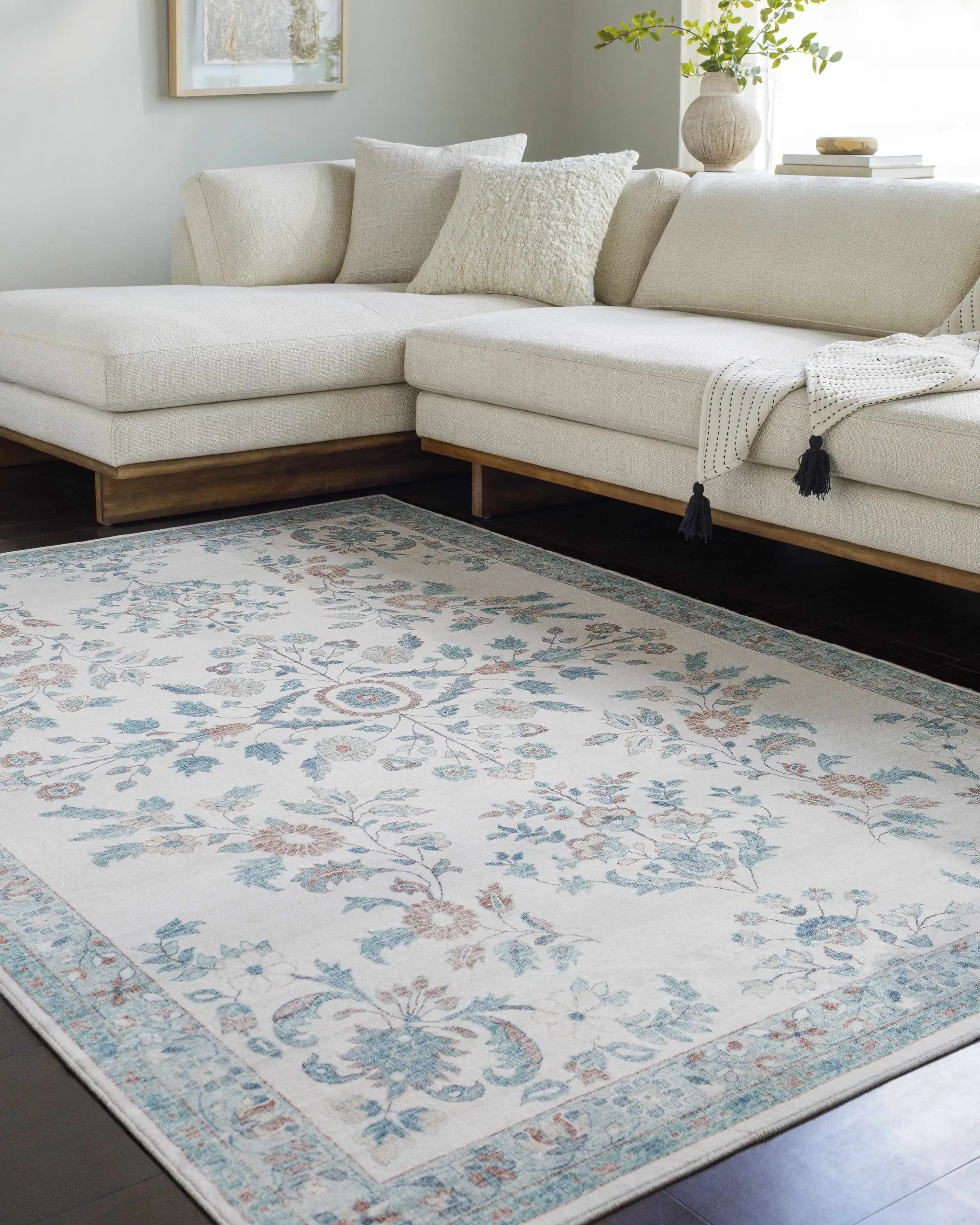 Meyly Pink & Green Washable Area Rug by Boutique Rugs