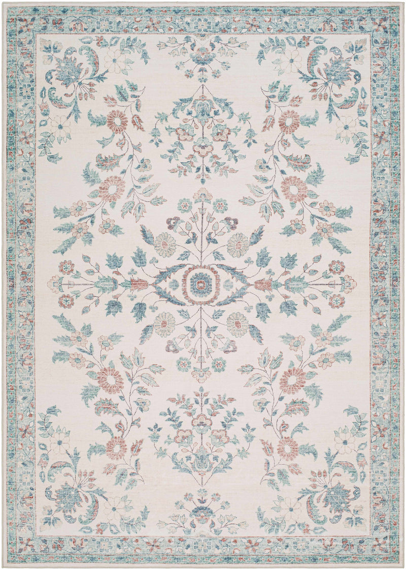 Meyly Pink & Green Washable Area Rug by Boutique Rugs