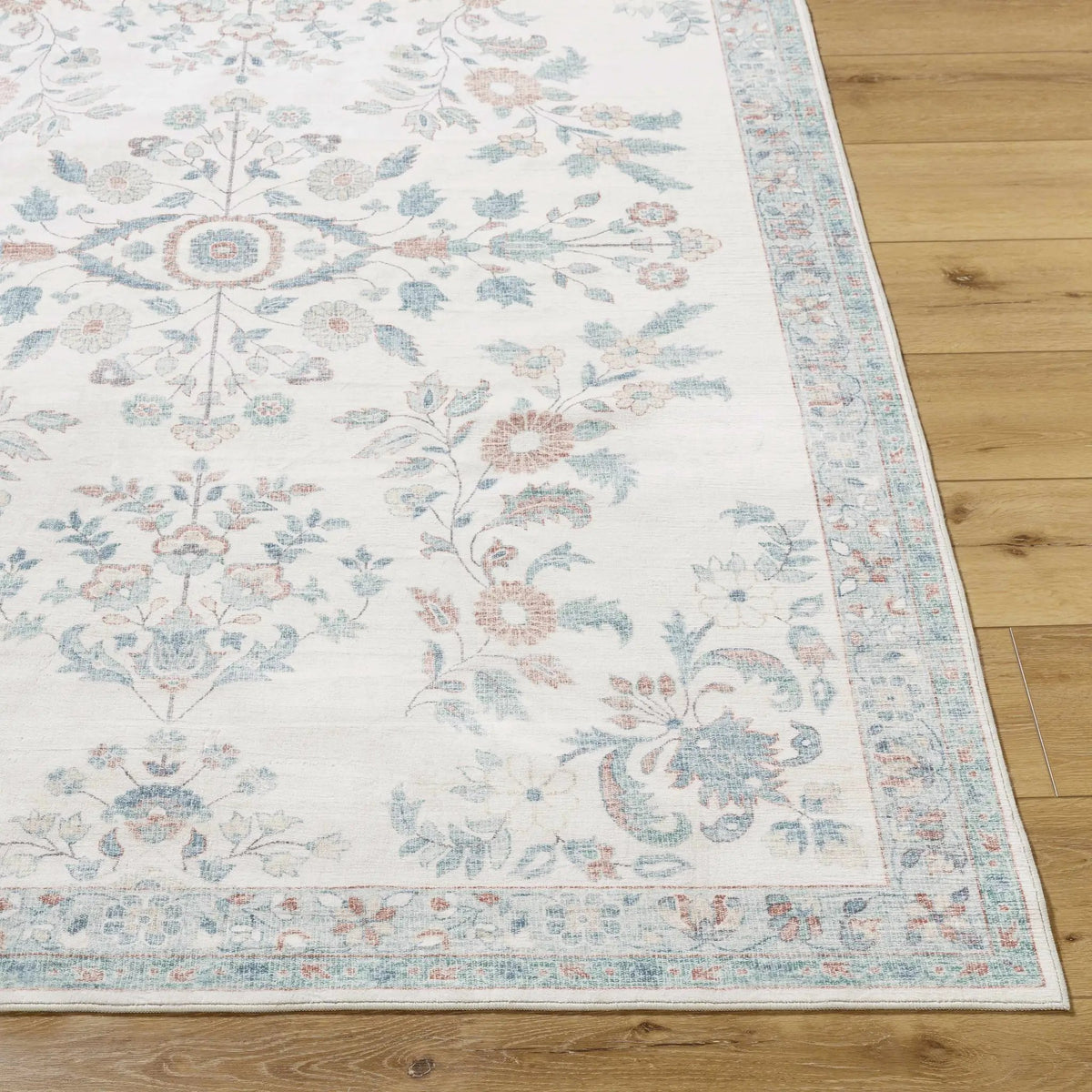 Meyly Pink & Green Washable Area Rug, photo 6 of 8