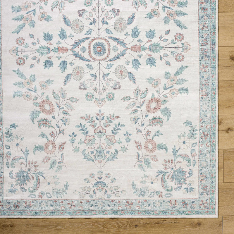 Meyly Pink & Green Washable Area Rug by Boutique Rugs