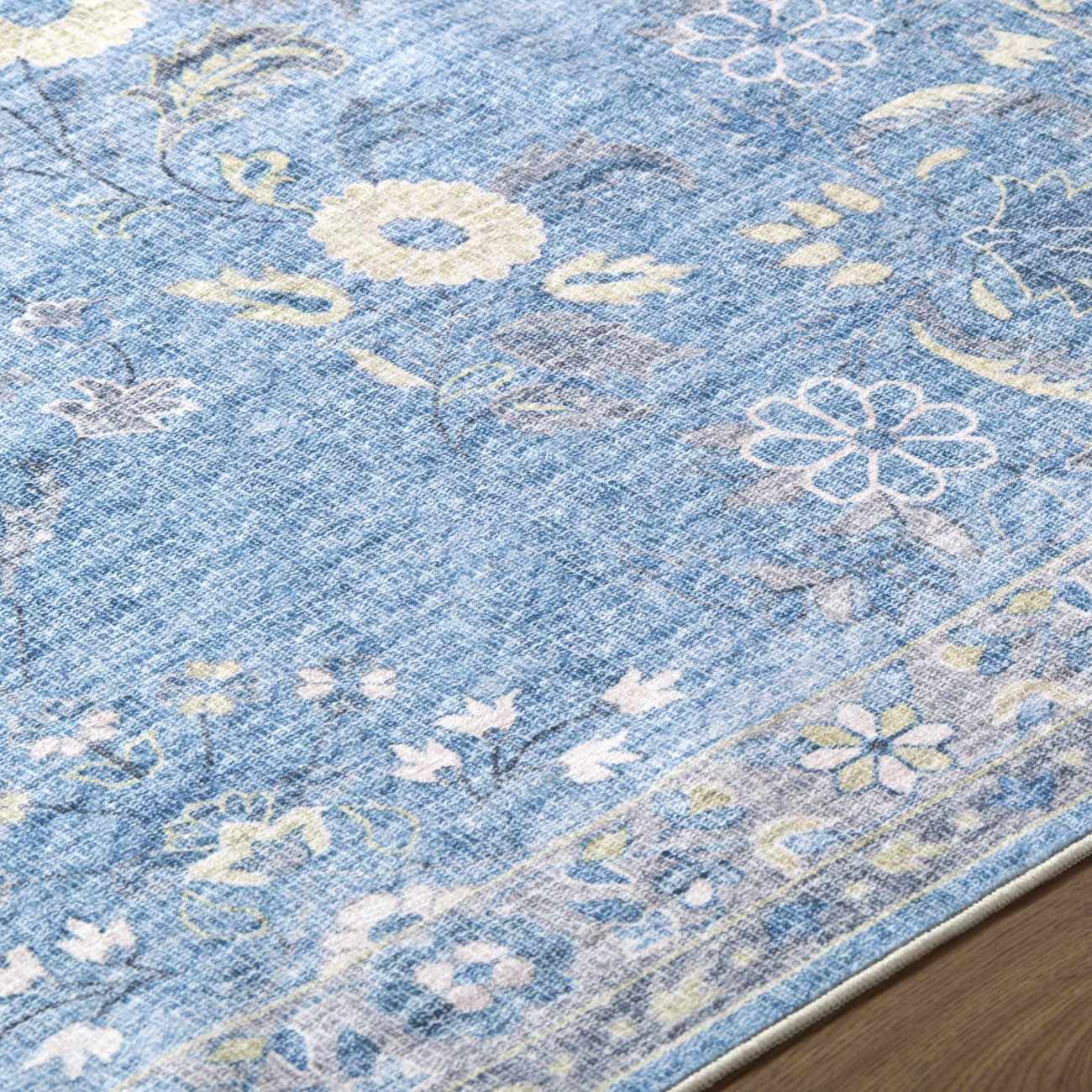Meyly Blue Washable Area Rug by Boutique Rugs