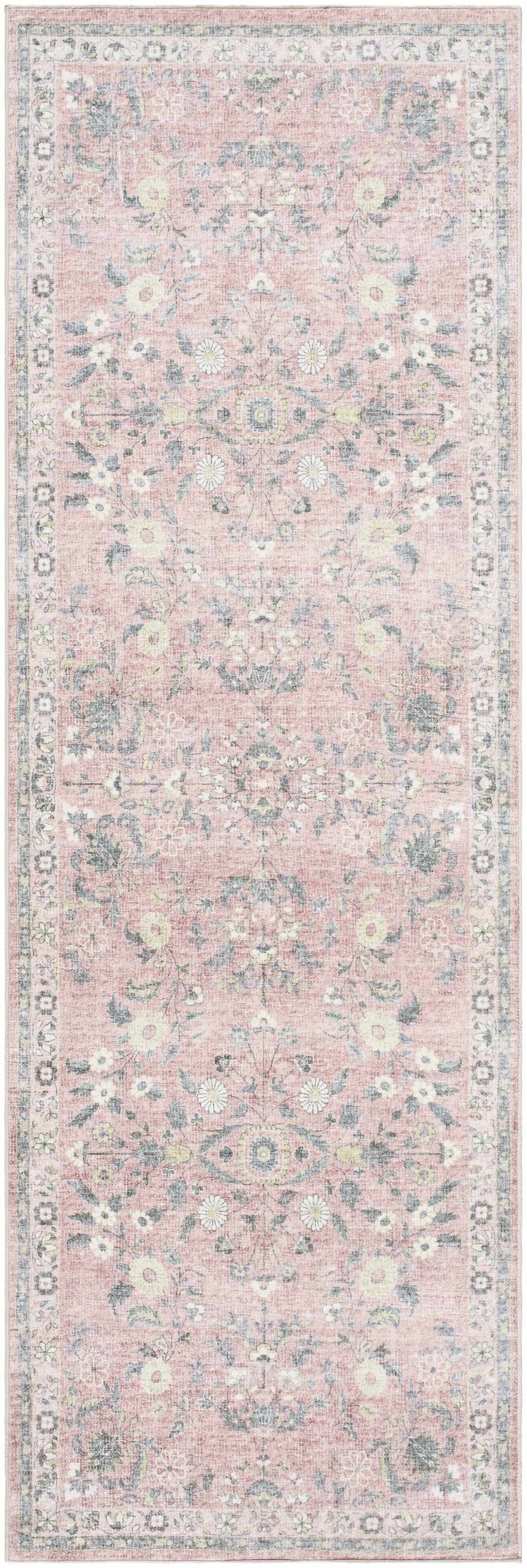Meyly Pink Washable Area Rug, photo 3 of 4