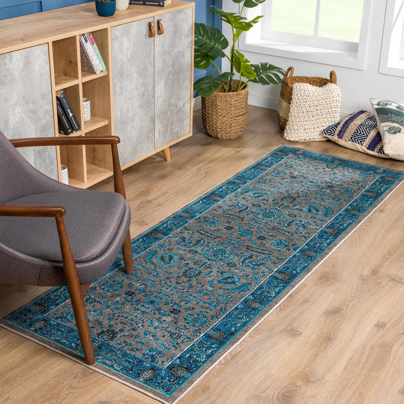 Mardina Turquoise Area Rug - Clearance by Boutique Rugs
