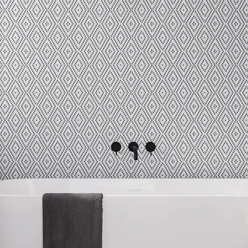 Grey White 12x14 Polished Diamond Recycled Glass Mosaic Tile (5 pack, 5.55 sq ft/case) by Apollo Tile