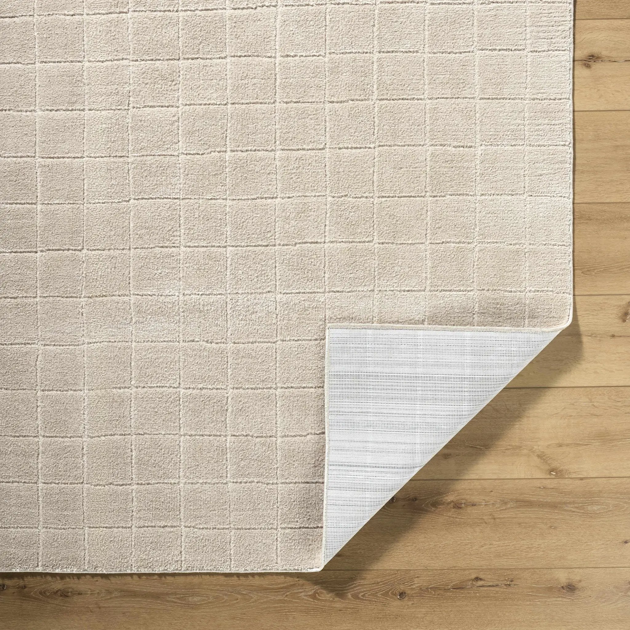 Cascade Checkered Beige Area Rug by Boutique Rugs