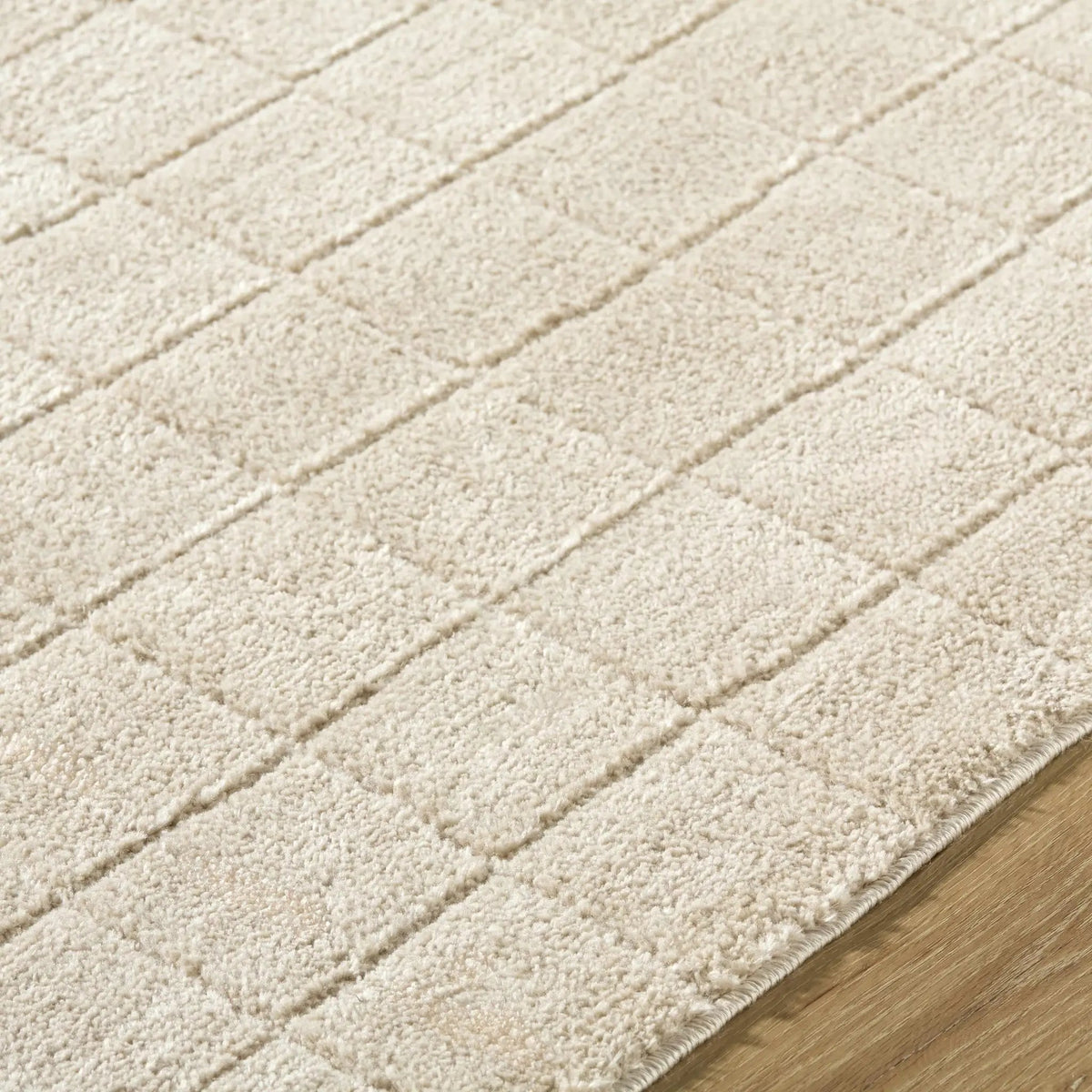 Cascade Checkered Beige Area Rug, photo 8 of 9