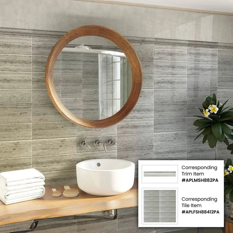 Wooden Beige 4x12 Polished Subway Crystal Sand Marble Tile (15 pack, 5 sq ft/case) by Apollo Tile