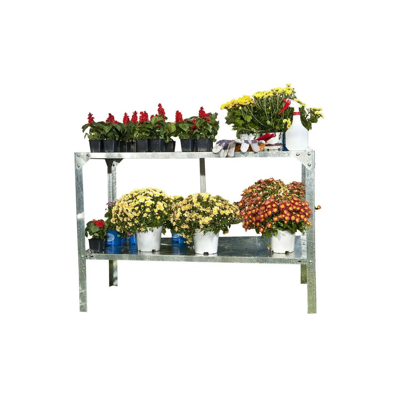 Outdoor Metal Shelving Unit Garden Potting Bench in Sturdy Galvanized Steel by HomePacific