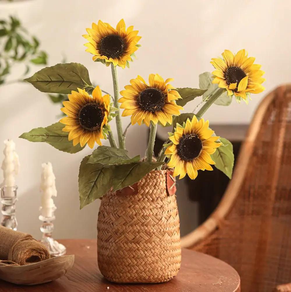 One-Head Artificial Sunflower Stem 19.7" Tall by RusticReach