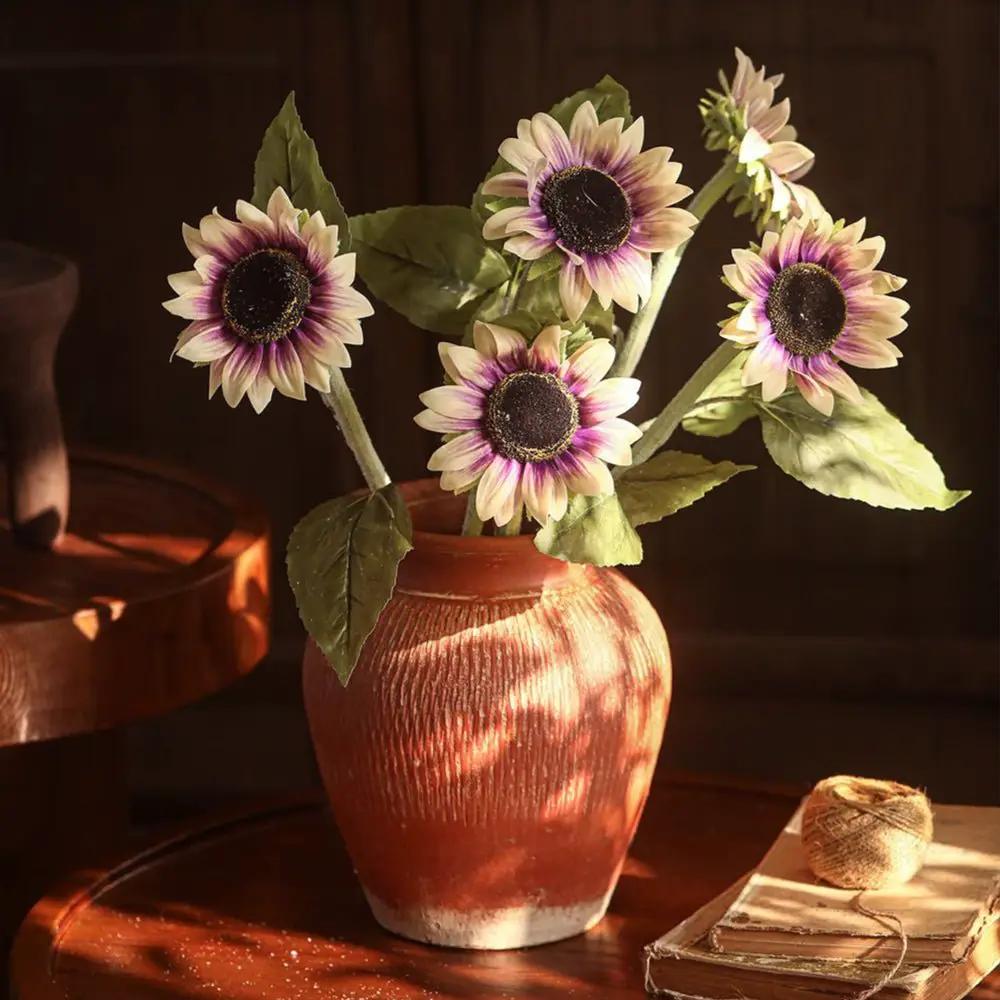 One-Head Artificial Sunflower Stem 19.7" Tall by RusticReach