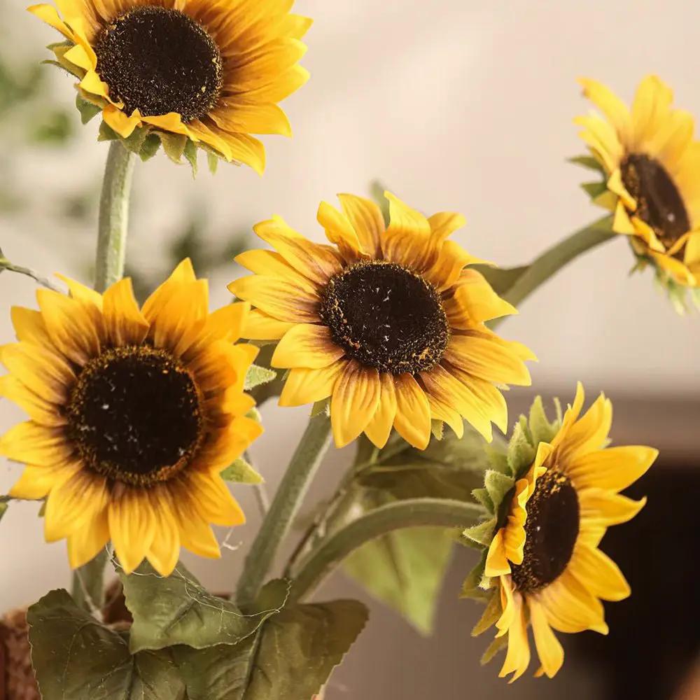 One-Head Artificial Sunflower Stem 19.7" Tall by RusticReach