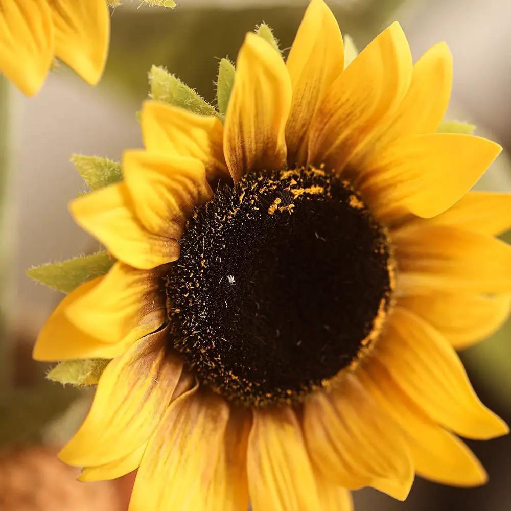 One-Head Artificial Sunflower Stem 19.7" Tall by RusticReach