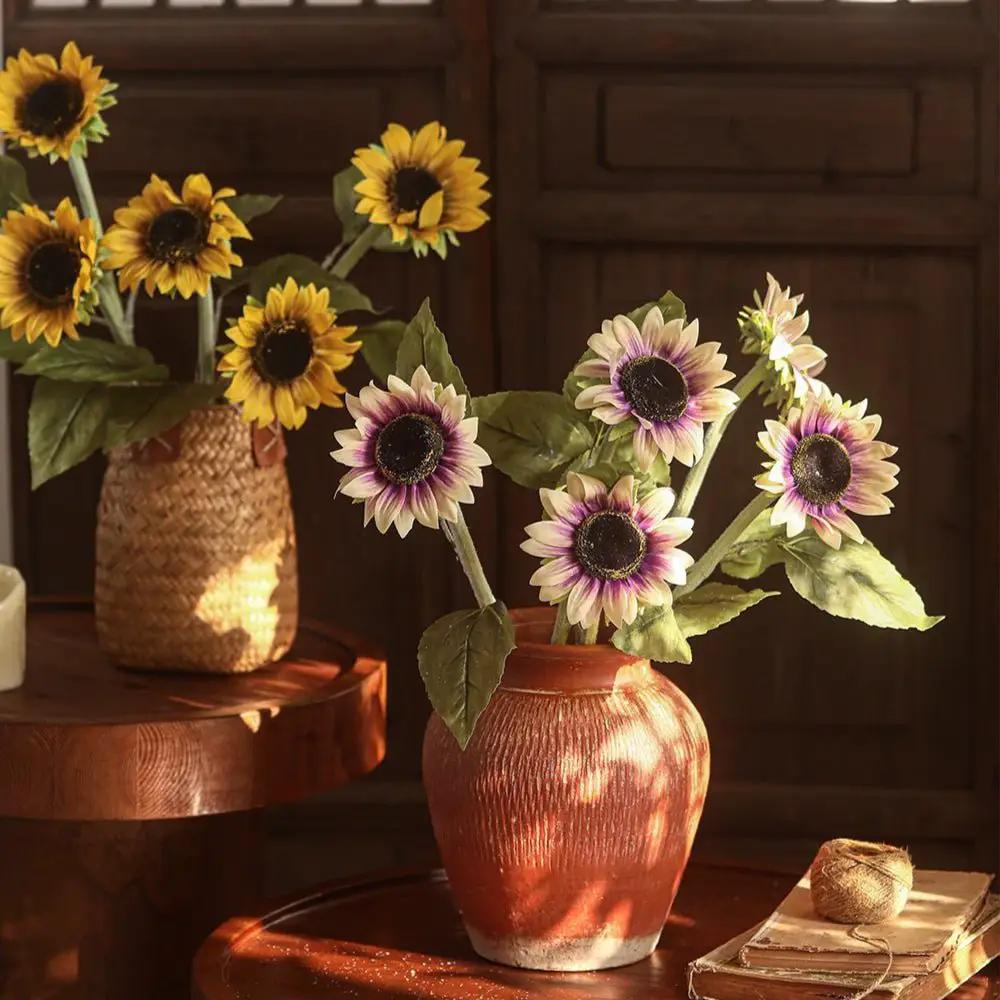 One-Head Artificial Sunflower Stem 19.7" Tall by RusticReach