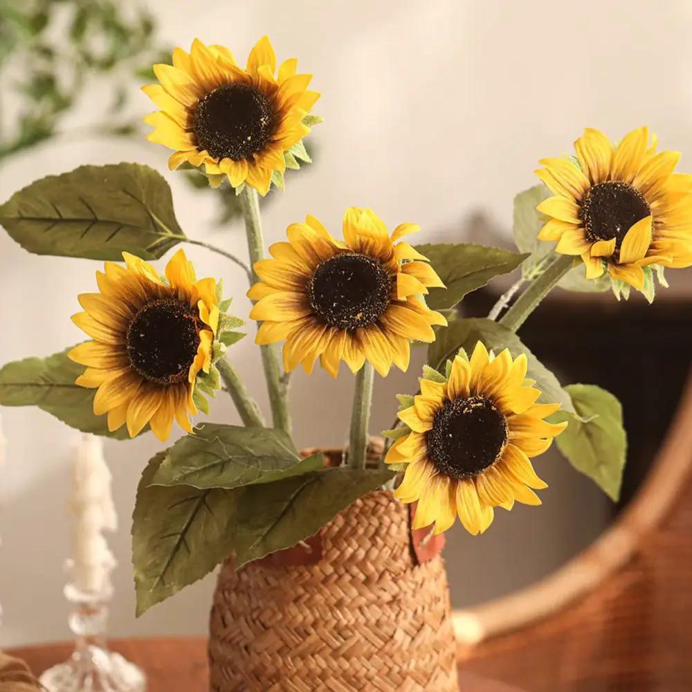 One-Head Artificial Sunflower Stem 19.7" Tall by RusticReach