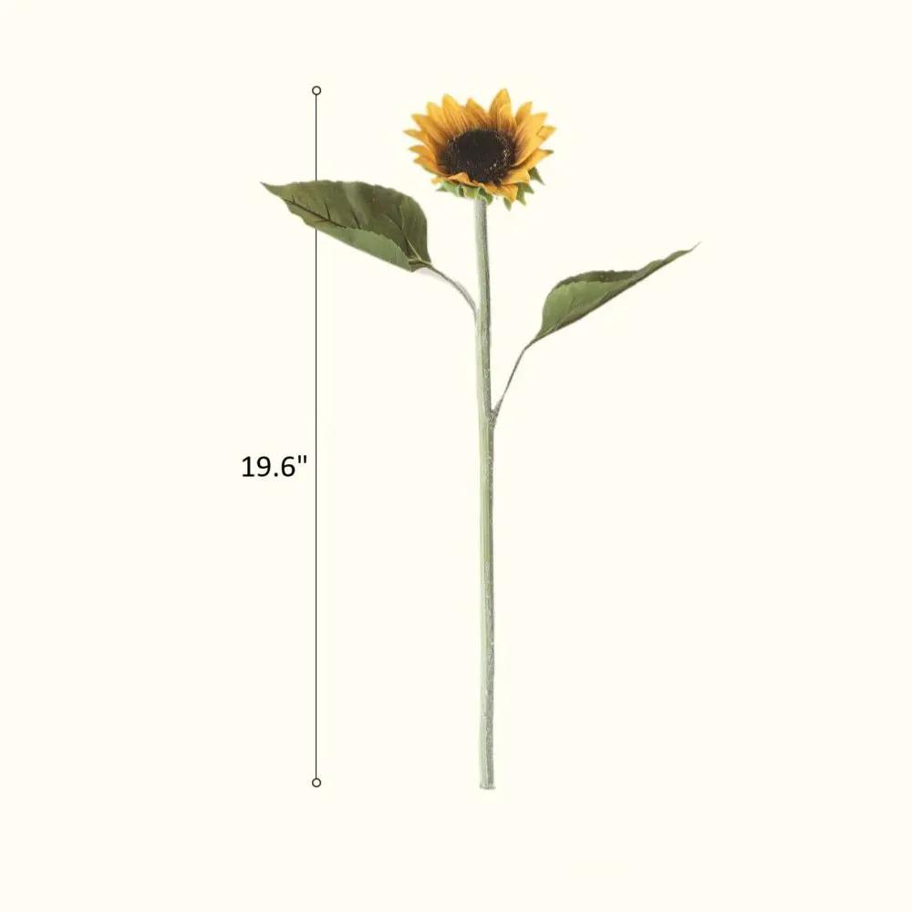 One-Head Artificial Sunflower Stem 19.7" Tall by RusticReach
