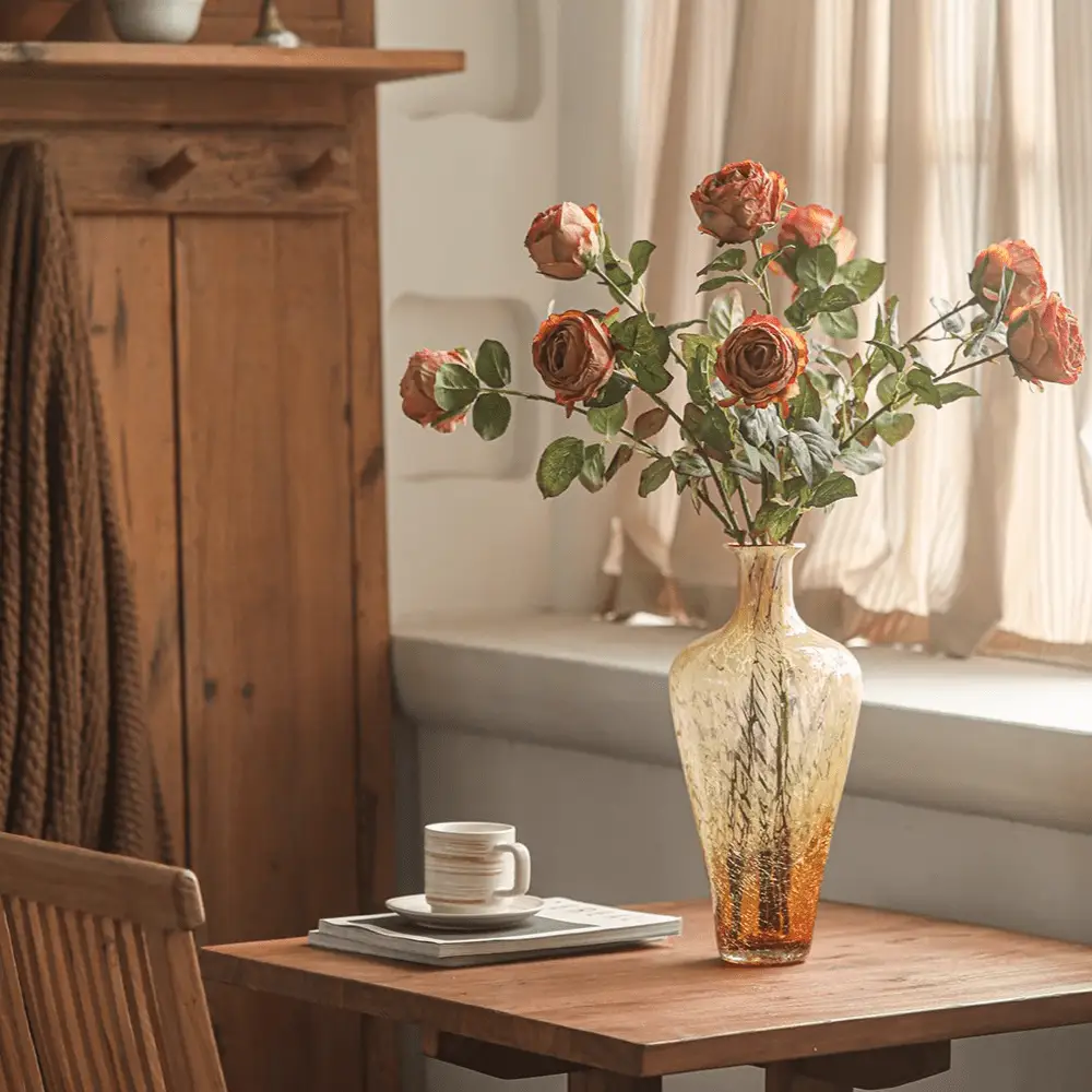 Artificial Single Rose Stem 28.7" Tall by RusticReach