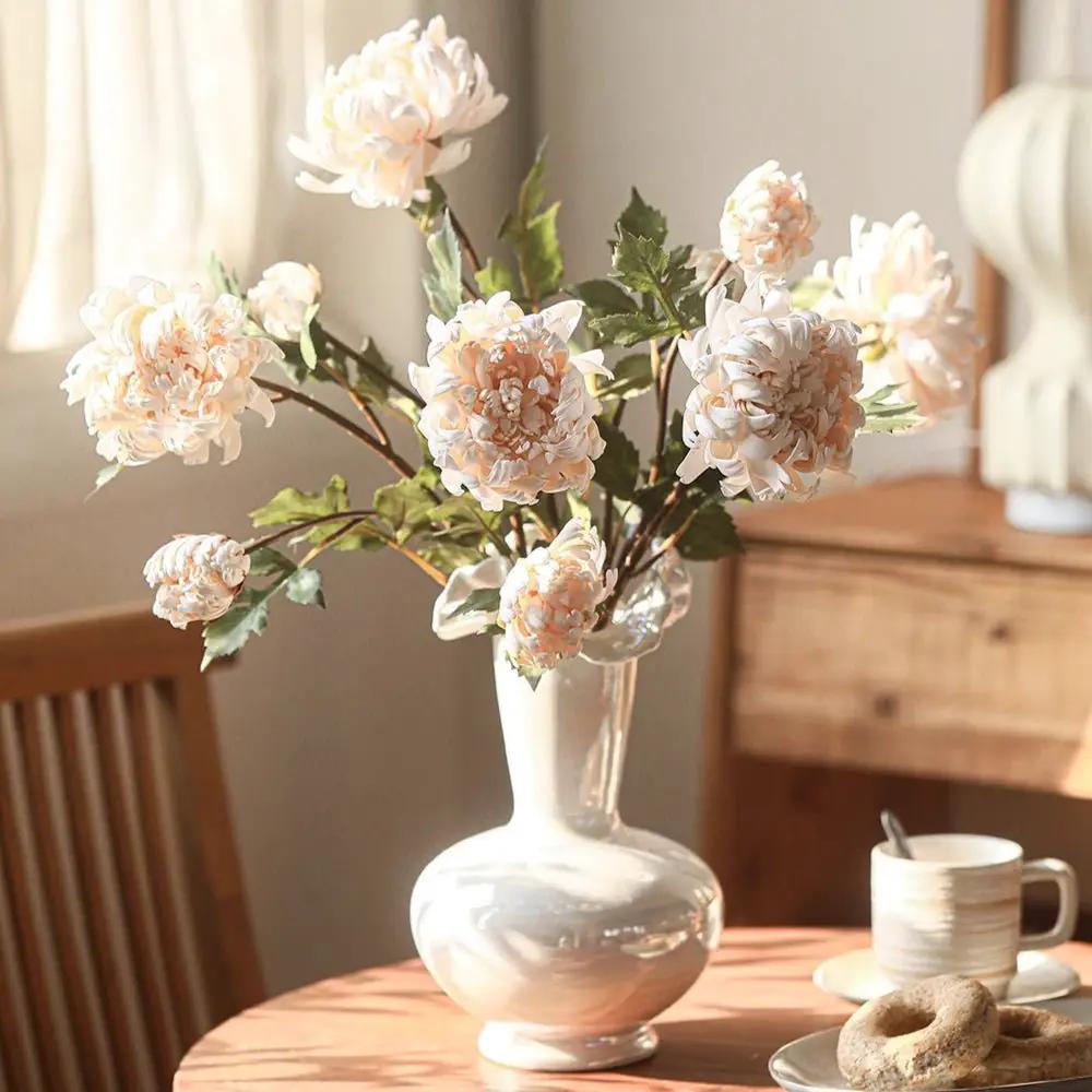 Two-Head Seattle Dahlia Flower Stem 26.7" Tall by RusticReach