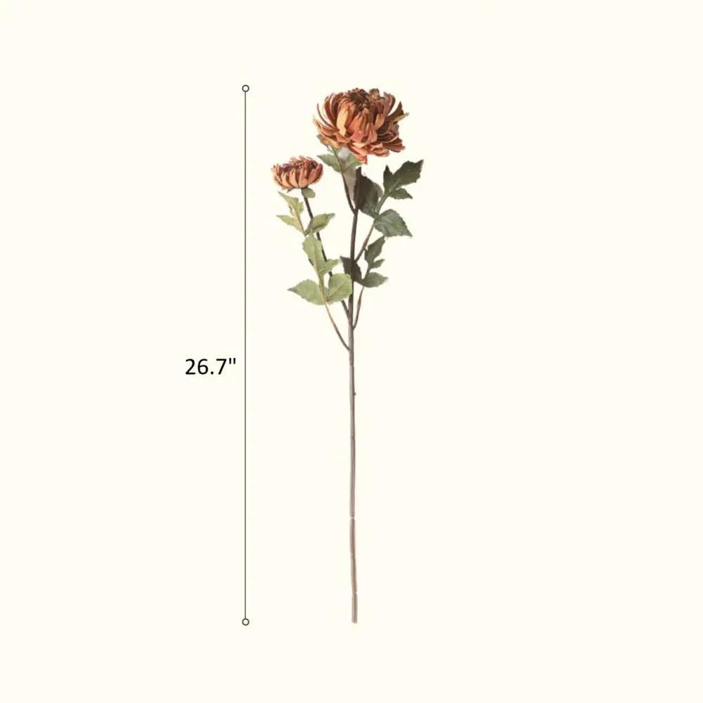 Two-Head Seattle Dahlia Flower Stem 26.7" Tall by RusticReach