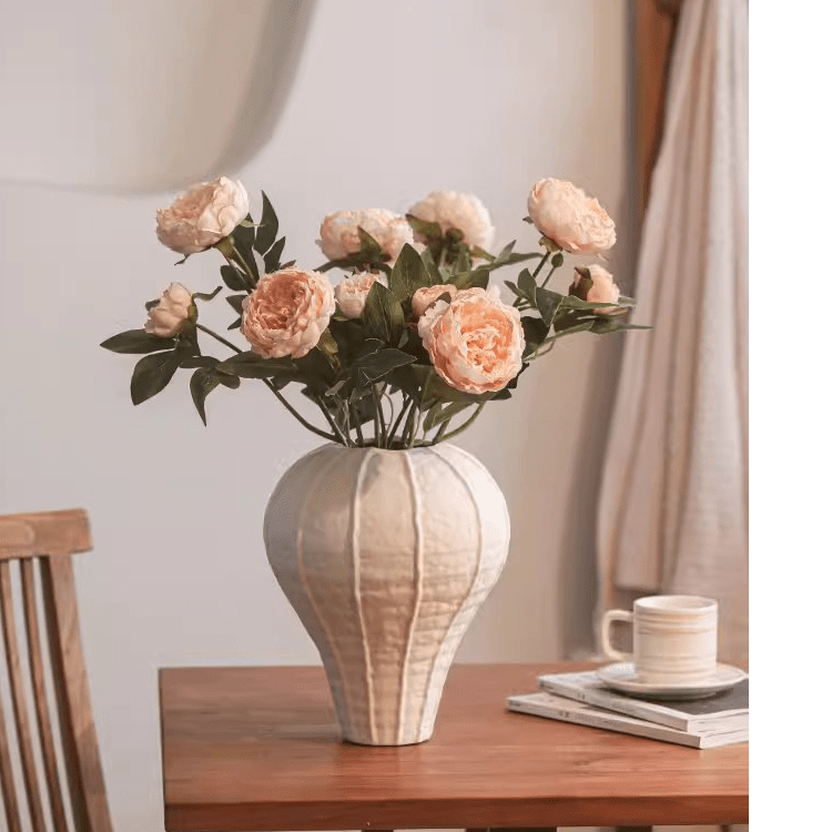 Artificial Sophia 2-Head Peony Stem 20.8" Tall by RusticReach