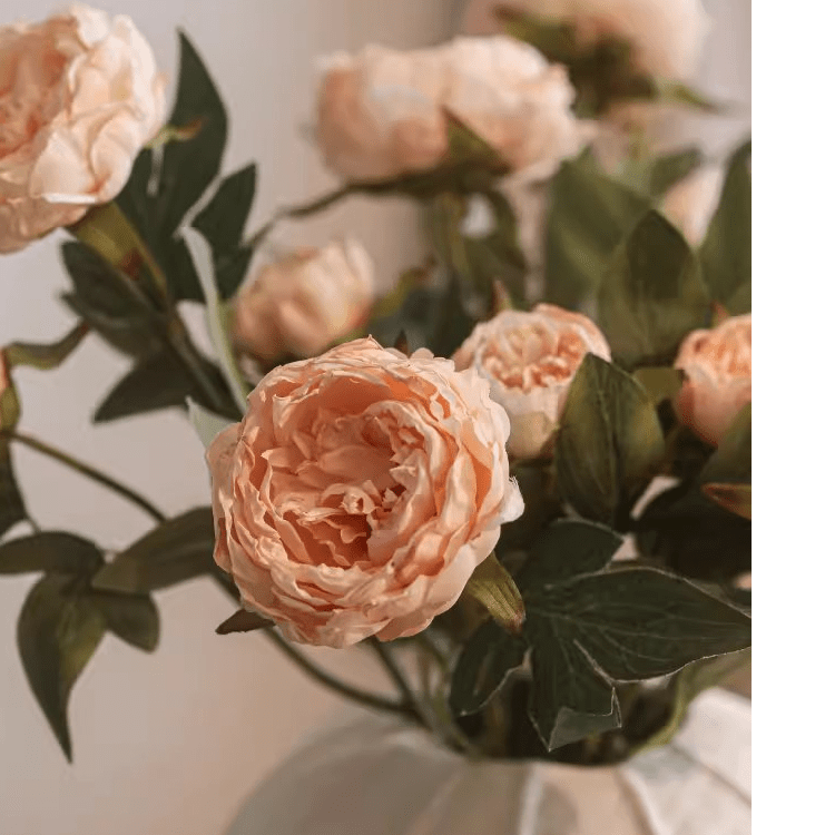 Artificial Sophia 2-Head Peony Stem 20.8" Tall by RusticReach