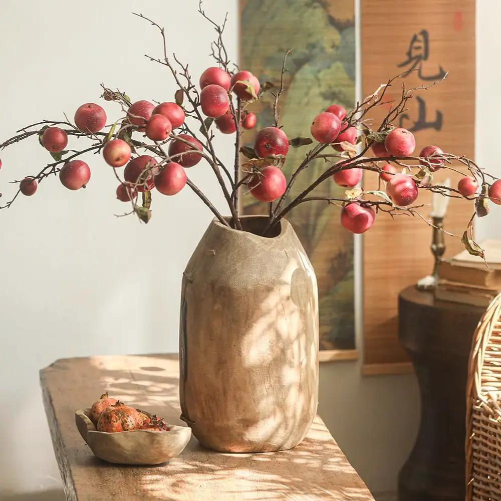 Faux Red Apple Branch Stem 36" Tall by RusticReach