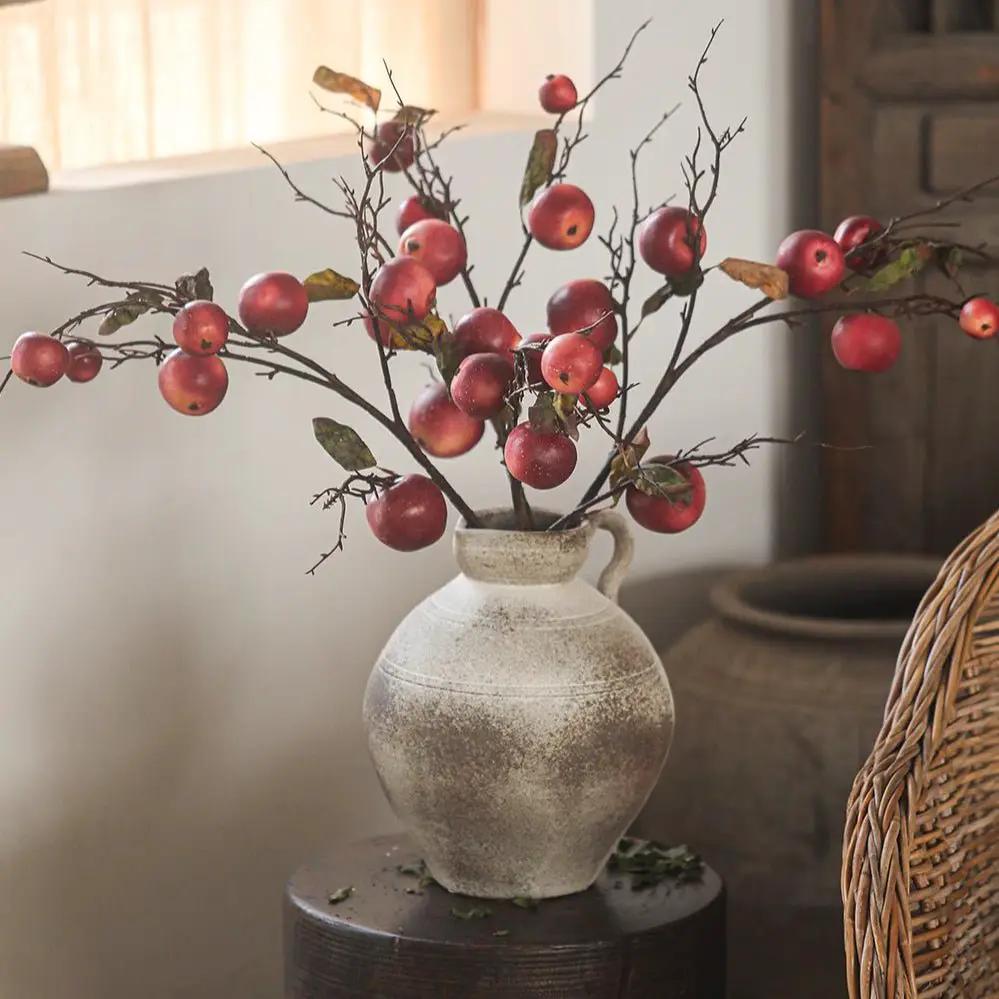 Faux Red Apple Branch Stem 36" Tall by RusticReach