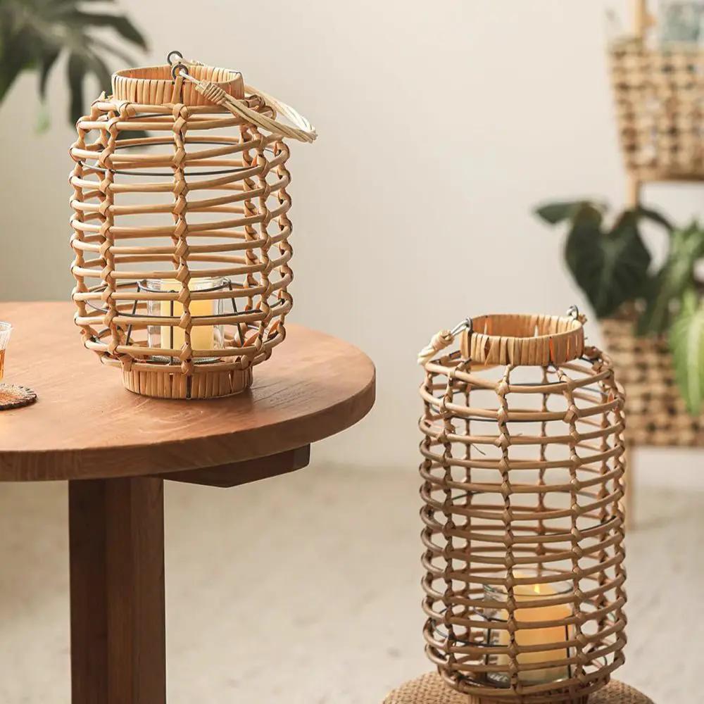 Decorative Bamboo Woven Lantern Holder by RusticReach